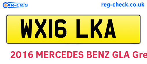 WX16LKA are the vehicle registration plates.