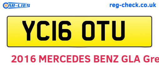 YC16OTU are the vehicle registration plates.