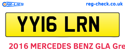 YY16LRN are the vehicle registration plates.