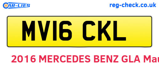 MV16CKL are the vehicle registration plates.