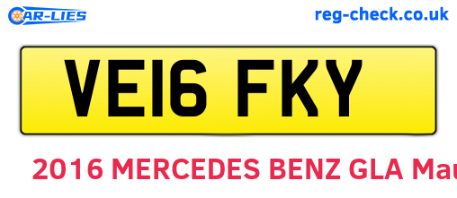 VE16FKY are the vehicle registration plates.