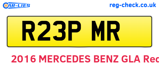 R23PMR are the vehicle registration plates.