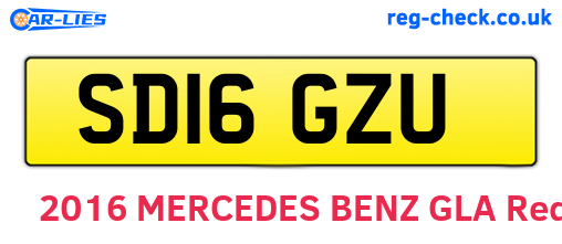 SD16GZU are the vehicle registration plates.