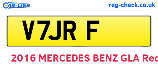 V7JRF are the vehicle registration plates.