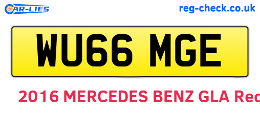 WU66MGE are the vehicle registration plates.