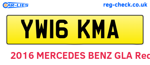 YW16KMA are the vehicle registration plates.