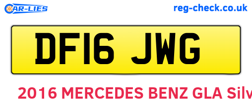 DF16JWG are the vehicle registration plates.