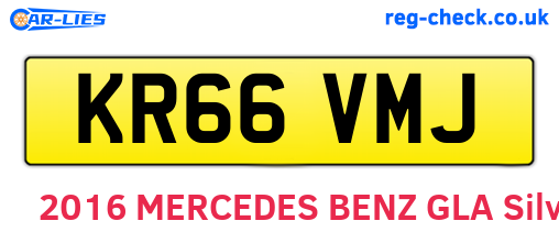 KR66VMJ are the vehicle registration plates.