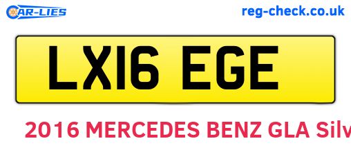 LX16EGE are the vehicle registration plates.