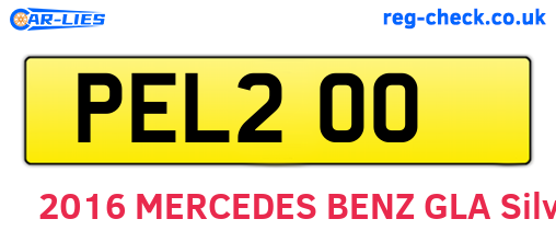 PEL200 are the vehicle registration plates.