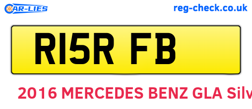 R15RFB are the vehicle registration plates.