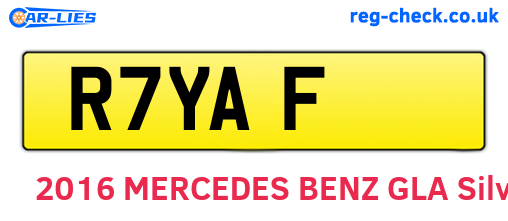 R7YAF are the vehicle registration plates.