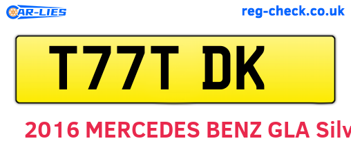 T77TDK are the vehicle registration plates.