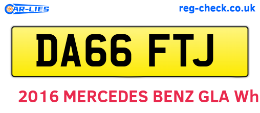DA66FTJ are the vehicle registration plates.