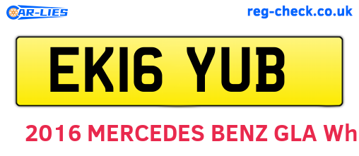 EK16YUB are the vehicle registration plates.