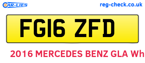 FG16ZFD are the vehicle registration plates.