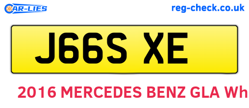 J66SXE are the vehicle registration plates.