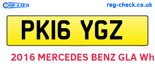 PK16YGZ are the vehicle registration plates.