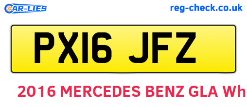 PX16JFZ are the vehicle registration plates.