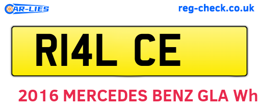 R14LCE are the vehicle registration plates.