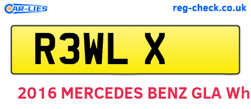 R3WLX are the vehicle registration plates.