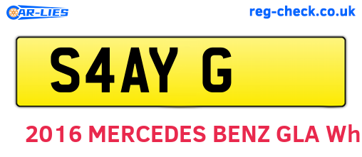 S4AYG are the vehicle registration plates.