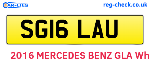 SG16LAU are the vehicle registration plates.