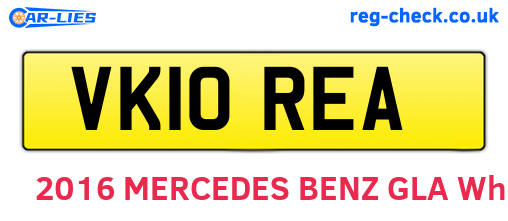 VK10REA are the vehicle registration plates.
