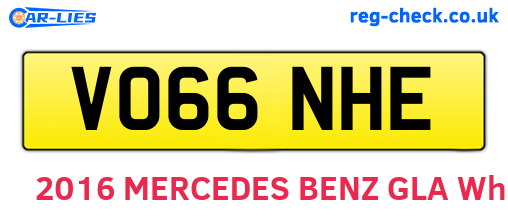 VO66NHE are the vehicle registration plates.