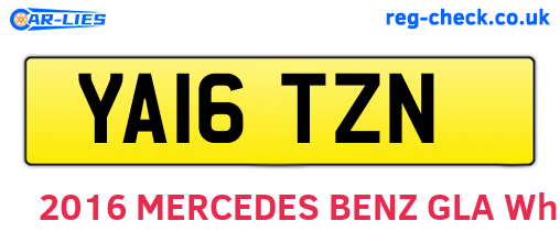 YA16TZN are the vehicle registration plates.
