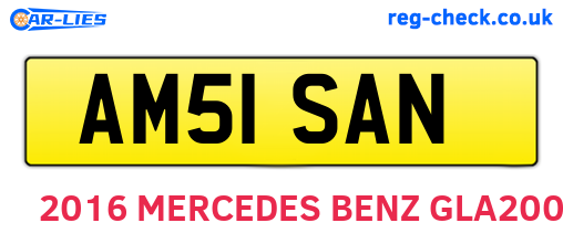 AM51SAN are the vehicle registration plates.