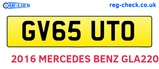 GV65UTO are the vehicle registration plates.