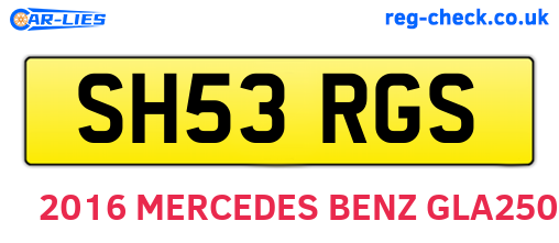 SH53RGS are the vehicle registration plates.