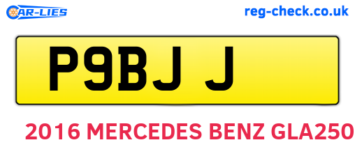 P9BJJ are the vehicle registration plates.
