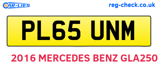 PL65UNM are the vehicle registration plates.