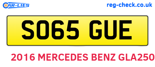 SO65GUE are the vehicle registration plates.