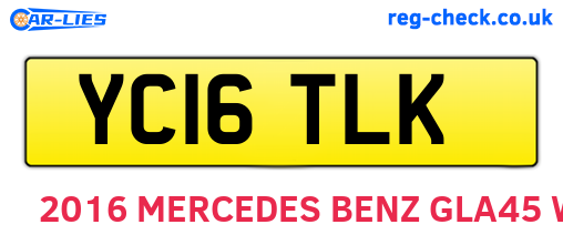 YC16TLK are the vehicle registration plates.