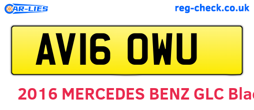 AV16OWU are the vehicle registration plates.