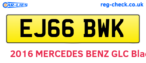 EJ66BWK are the vehicle registration plates.
