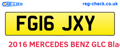 FG16JXY are the vehicle registration plates.