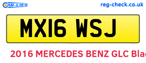MX16WSJ are the vehicle registration plates.