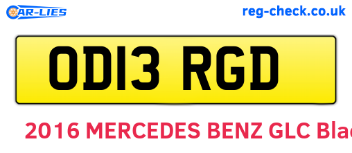 OD13RGD are the vehicle registration plates.