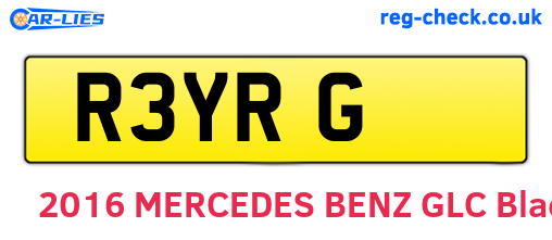 R3YRG are the vehicle registration plates.