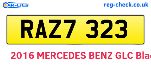 RAZ7323 are the vehicle registration plates.