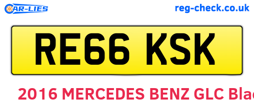 RE66KSK are the vehicle registration plates.