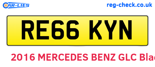 RE66KYN are the vehicle registration plates.