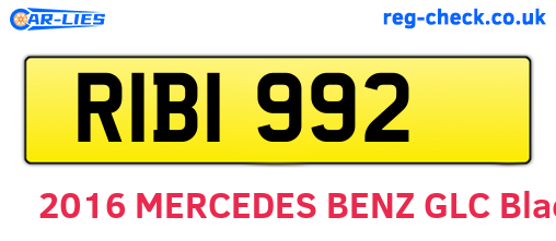 RIB1992 are the vehicle registration plates.