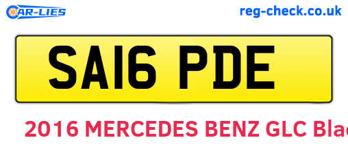 SA16PDE are the vehicle registration plates.