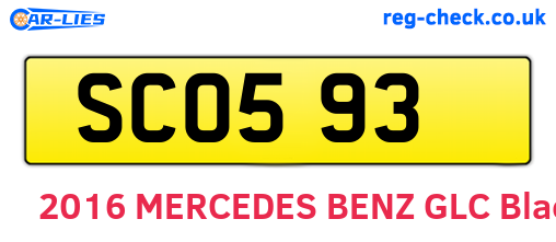 SCO593 are the vehicle registration plates.