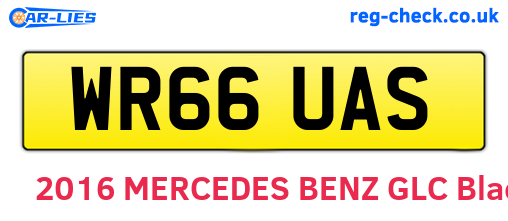 WR66UAS are the vehicle registration plates.